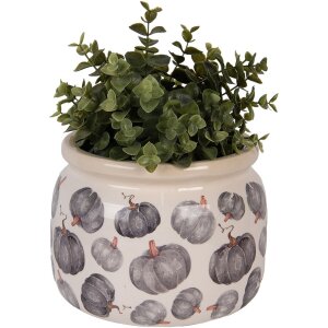 Clayre & Eef 6CECSP0001L Pot de fleurs en céramique Beige Gris Ø 20x15 cm style rustique