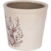 Clayre & Eef 6CEGTW0001L Décoration Pot de fleurs Beige Marron Ø 17x16 cm