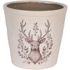 Clayre & Eef 6CEGTW0001XL Décoration Pot de fleurs Beige Marron Ø 21x20 cm