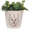 Clayre & Eef 6CEGTW0001XL Décoration Pot de fleurs Beige Marron Ø 21x20 cm