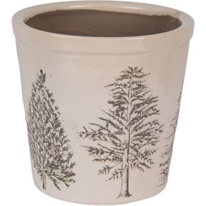 Clayre & Eef 6CENPT0001L Décoration Pot de fleurs beige-vert Ø 17x16 cm