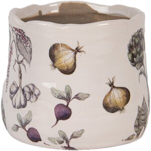 Clayre & Eef 6CETKG0001XS Pot de fleurs en céramique beige Ø 11x10 cm style rustique