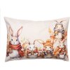 Clayre & Eef KT036.054 Housse de coussin 35x50 cm beige orange style campagnard lapin