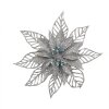 Clayre & Eef Déco Noël Fleur Lot de 2 Argent Ø15cm Plastique