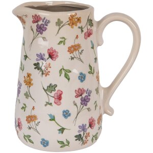 Clayre & Eef Vase Décorative Beige Floral...
