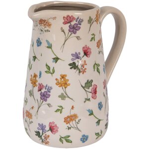 Clayre & Eef Vase Décorative Beige Floral...