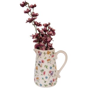 Clayre & Eef Vase Décorative Beige Floral 21x15x23 cm Céramique