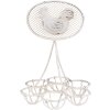 Clayre & Eef 6Y5774 Pot à œufs blanc en fer Ø15x22cm motif poule