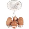 Clayre & Eef 6Y5774 Pot à œufs blanc en fer Ø15x22cm motif poule