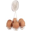 Clayre & Eef 6Y5774 Pot à œufs blanc en fer Ø15x22cm motif poule