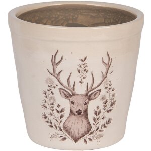 Clayre & Eef Pot de fleur décoratif motif cerf 15x14 cm