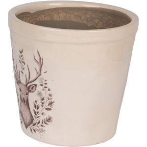 Clayre & Eef Pot de fleur décoratif motif cerf 15x14 cm