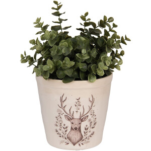 Clayre & Eef Pot de fleur décoratif motif cerf 15x14 cm