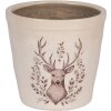 Clayre & Eef Pot de fleur décoratif motif cerf 15x14 cm