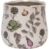Clayre & Eef Pot de Fleurs Céramique Ø21x19cm Beige Légumes Style Campagne