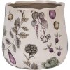 Clayre & Eef Pot de Fleurs Céramique Ø21x19cm Beige Légumes Style Campagne