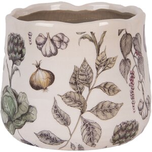 Clayre & Eef 6CETKG0001S Pot de Fleurs Beige Ø14x12 cm Céramique