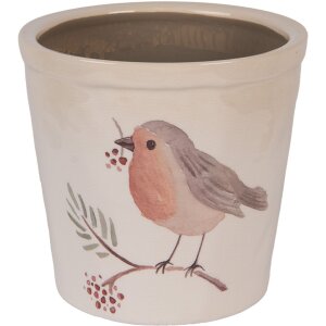 Clayre & Eef Pot à fleurs motif oiseau...