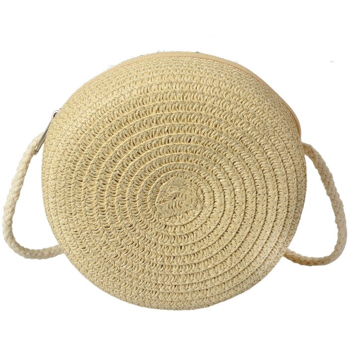 Juleeze JZBG0304 Sac Boho Ronde Ø14x8 cm Beige