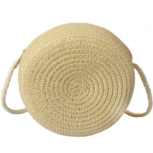 Juleeze JZBG0304 Sac Boho Ronde Ø14x8 cm Beige
