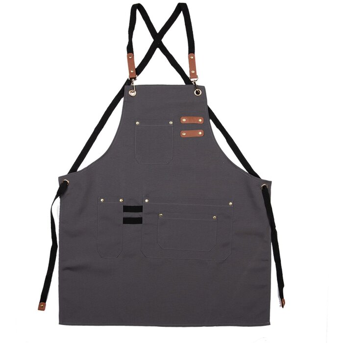 Clayre & Eef Tablier Gris 75x66 cm