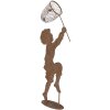 Clayre & Eef Statue enfant en métal aspect rouille 33x13x88 cm style champêtre