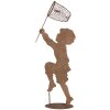 Clayre & Eef Statue enfant en métal aspect rouille 33x13x88 cm style champêtre