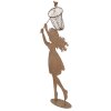 Clayre & Eef Figur enfant avec épuisette marron 39x13x87 cm