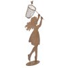 Clayre & Eef Figur enfant avec épuisette marron 39x13x87 cm