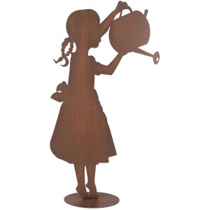 Clayre & Eef Figurine enfant avec arrosoir aspect rouille 36x12x62 cm