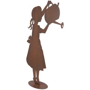 Clayre & Eef Figurine enfant avec arrosoir aspect rouille 36x12x62 cm
