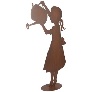 Clayre & Eef Figurine enfant avec arrosoir aspect rouille 36x12x62 cm
