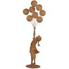 Clayre & Eef Figurine enfant avec ballons en métal effet rouille 80 cm