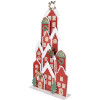 Clayre & Eef 5Y1379 Décoration de Noël Maison Rouge 28x8x56cm Métal Style Campagne