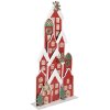 Clayre & Eef 5Y1379 Décoration de Noël Maison Rouge 28x8x56cm Métal Style Campagne