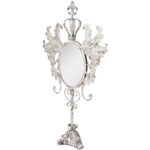Clayre & Eef 62S331 Miroir de table baroque blanc...