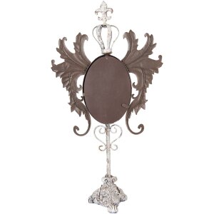 Clayre & Eef 62S331 Miroir de table baroque blanc antique 37x14x68 cm