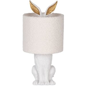 Clayre & Eef Lampe de table Lièvre Blanc E27...