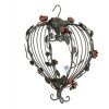 Bougeoir Suspendu en Forme de Cœur Clayre & Eef Vert & Rose 43x22x60 cm