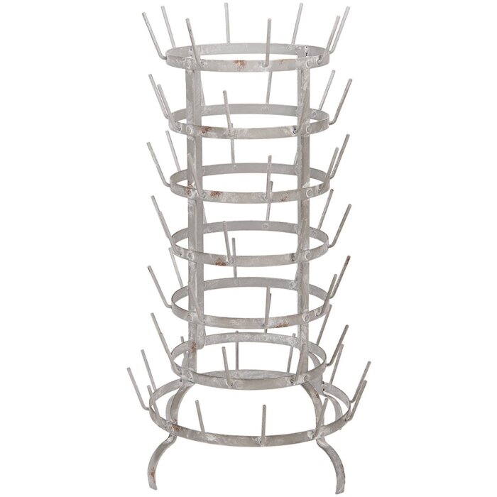Clayre & Eef 5Y1362 Porte-tasses Ø 37x66 cm Métal Vintage Gris