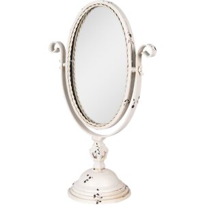 Clayre & Eef 62S330 Miroir de table Beige Brun 34x16x50 cm Oval Style Vintage