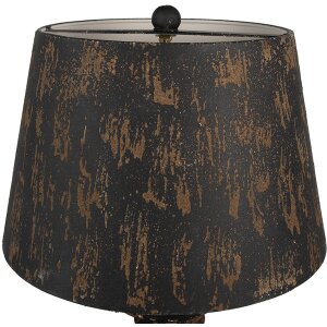 Clayre & Eef Lampe de table Ø35x64 cm Noir Brun Bois Fer E27 60W Vintage
