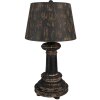 Clayre & Eef Lampe de table Ø35x64 cm Noir Brun Bois Fer E27 60W Vintage