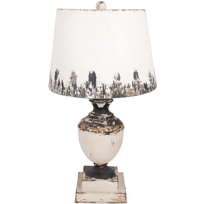Clayre & Eef 6LMC0110 Lampe de table beige 32x60cm style ancien