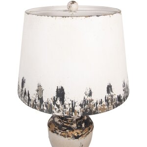 Clayre & Eef 6LMC0110 Lampe de table beige 32x60cm style ancien