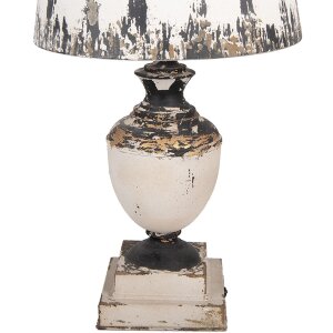 Clayre & Eef 6LMC0110 Lampe de table beige 32x60cm style ancien