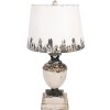 Clayre & Eef 6LMC0110 Lampe de table beige 32x60cm style ancien
