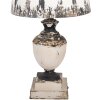 Clayre & Eef 6LMC0110 Lampe de table beige 32x60cm style ancien