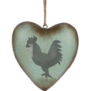 Clayre & Eef Suspension décorative Coeur Coq...