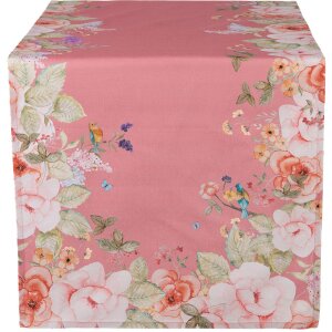 Clayre & Eef FFA64P Nappe Rose 50x140 cm Coton Fleurs...